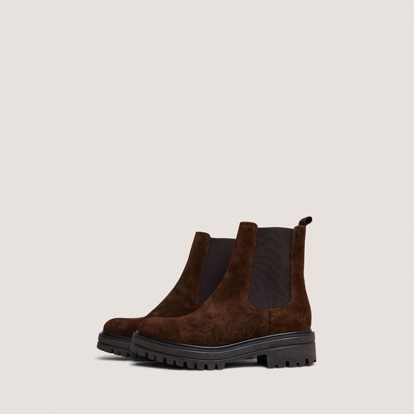 Jonak Chelsea Boots In Split Brown Leather AMANDINE