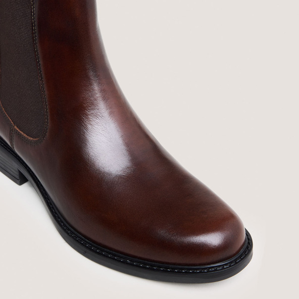 Jonak Chelsea Boots With Rounded Toe In Brushed Cognac Leather AUDRY