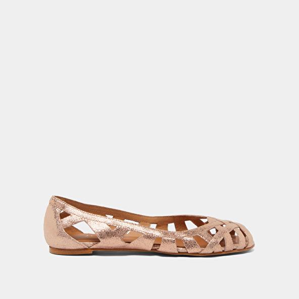 Jonak Cut-out Ballet Flats With Laminated Copper Upper DERAY