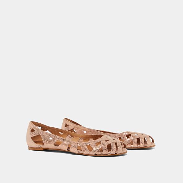 Jonak Cut-out Ballet Flats With Laminated Copper Upper DERAY