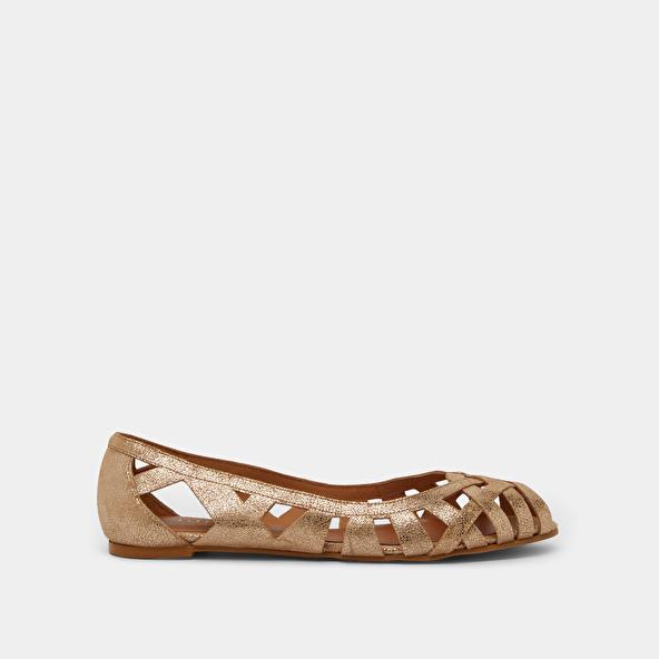Jonak Cut-out Ballet Flats With Laminated Platinium Upper DERAY