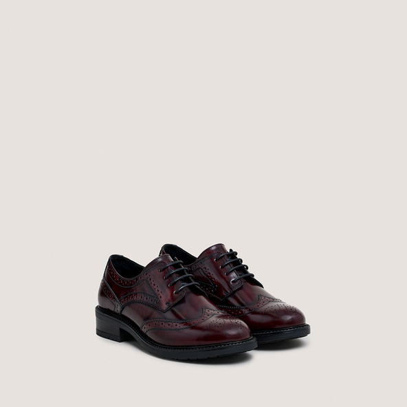 Jonak Cut-out Derbies In Glazed Burgundy Leather ALTITUDE