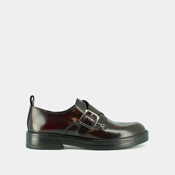 Jonak Derbies à Boucles Ajustables In Burgundy Glazed Leather ARCHIBALD