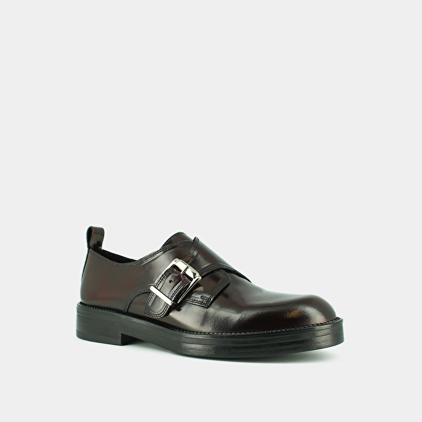 Jonak Derbies à Boucles Ajustables In Burgundy Glazed Leather ARCHIBALD