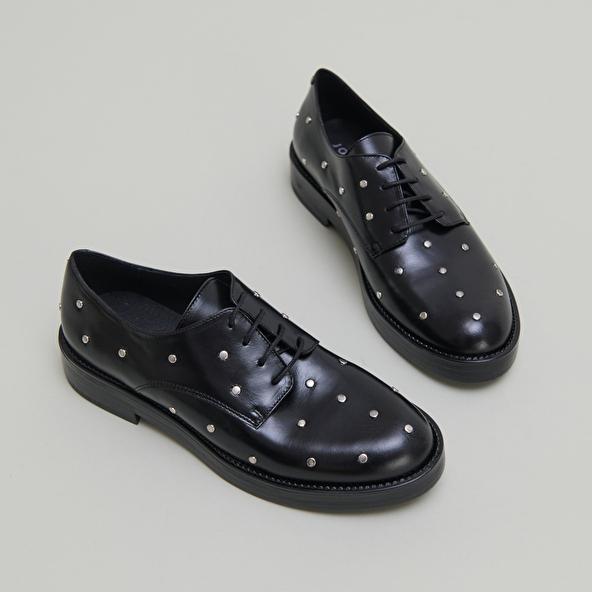 Jonak Derbies à Détails Argentés In Black Leather ASTOU