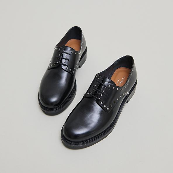Jonak Derbies à Détails Argentés In Black Leather DAHO