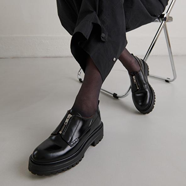 Jonak Derbies à Fermetures éclairs Et Semelles In Black Leather ANTALYA