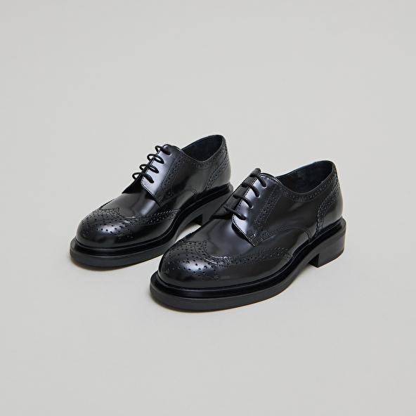Jonak Derbies Ajourées In Black Glazed Leather DUERMO