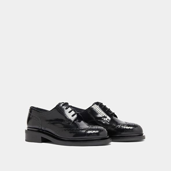 Jonak Derbies Ajourées In Black Glazed Leather DUERMO