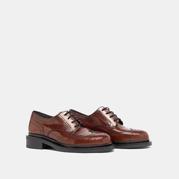 Jonak Derbies Ajourées In Brown Glazed Leather DUERMO