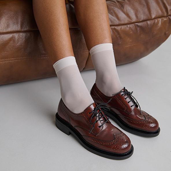 jonak Derbies ajourées in brown glazed leather DUERMO