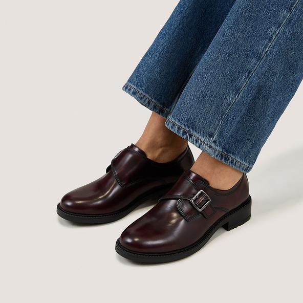 Jonak Derbies With Buckles In Burgundy Shiny Leather ATLANTIS