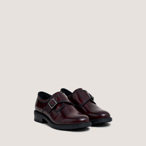 jonak Derbies with Buckles in burgundy shiny leather ATLANTIS
