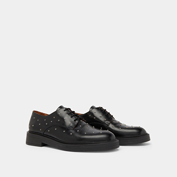 Jonak Derbies With Silver Details In Black Leather ABEILLE