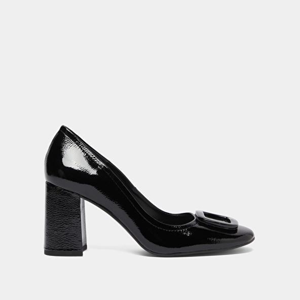 Jonak Escarpins Avec Boucles In Black Pleated Patent BISOU