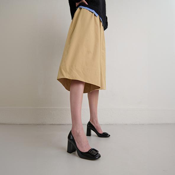 jonak Escarpins avec boucles in black pleated patent BISOU