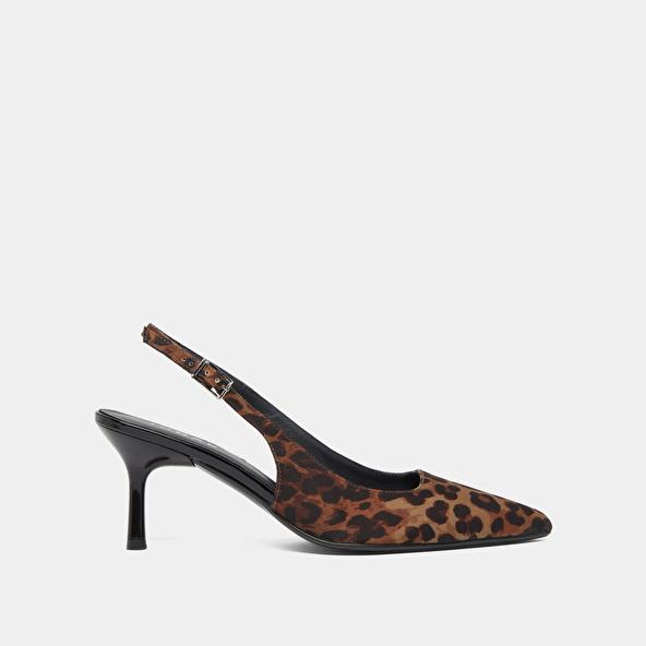 Jonak Escarpins Slingbacks In Leopard Print DIAMANTUS