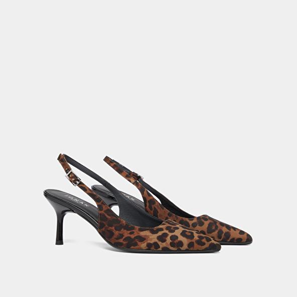 Jonak Escarpins Slingbacks In Leopard Print DIAMANTUS