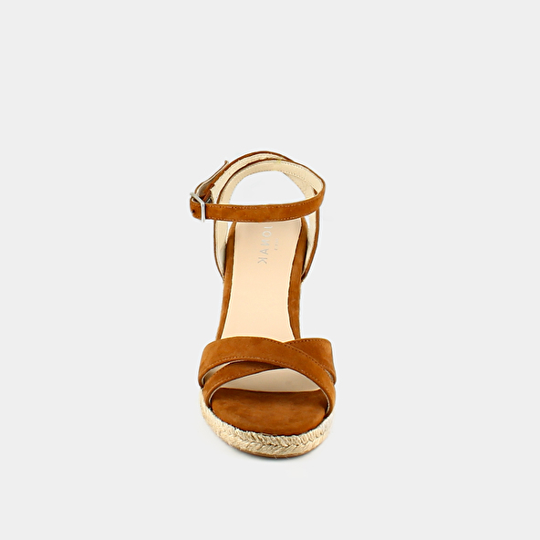 Jonak Espadrilles With High Heels And Straps In Cognac Leather SIBEL