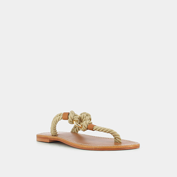 Jonak Flip-flop Style Sandals With Loop In Beige Rope WILD