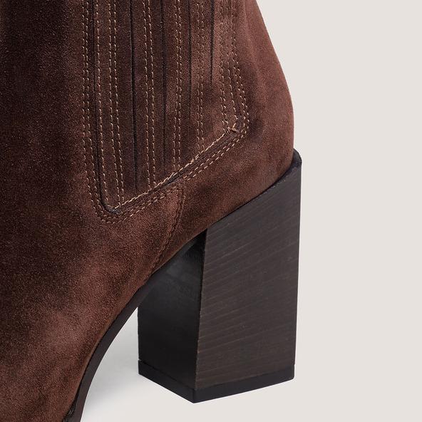 Jonak Gathered Boots With Heel In Brown Suede PERLINE