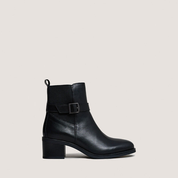 Jonak Heeled Boots With Buckles In Black Leather GARANCE