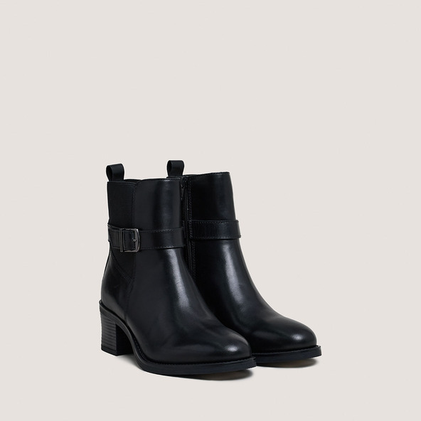 Jonak Heeled Boots With Buckles In Black Leather GARANCE