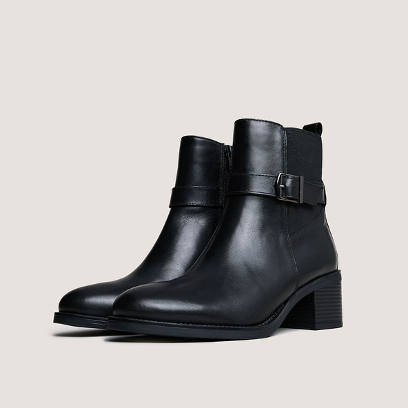 jonak Heeled Boots with Buckles in black leather GARANCE