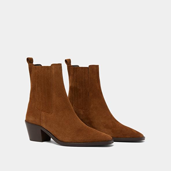 Jonak Heeled Boots With Gathers In Brown Suede BIRMAN