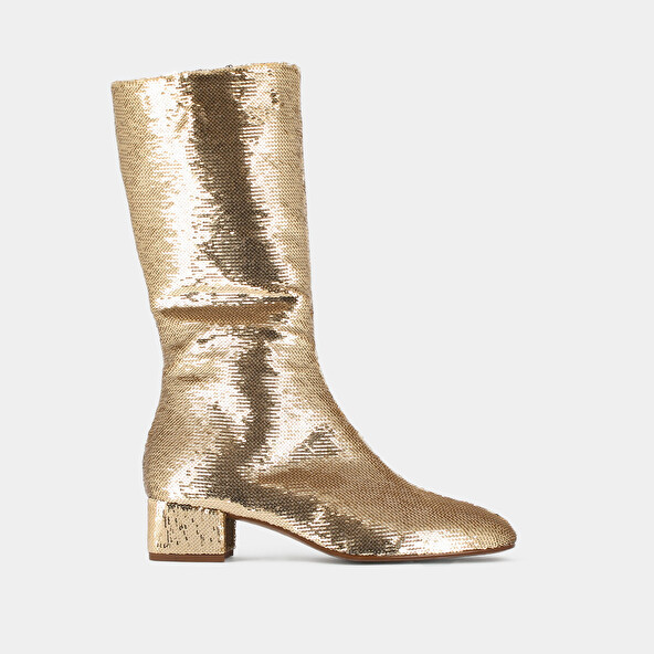 Jonak Heeled Boots With Pointed Toe In Platinium Sequins DOREMI