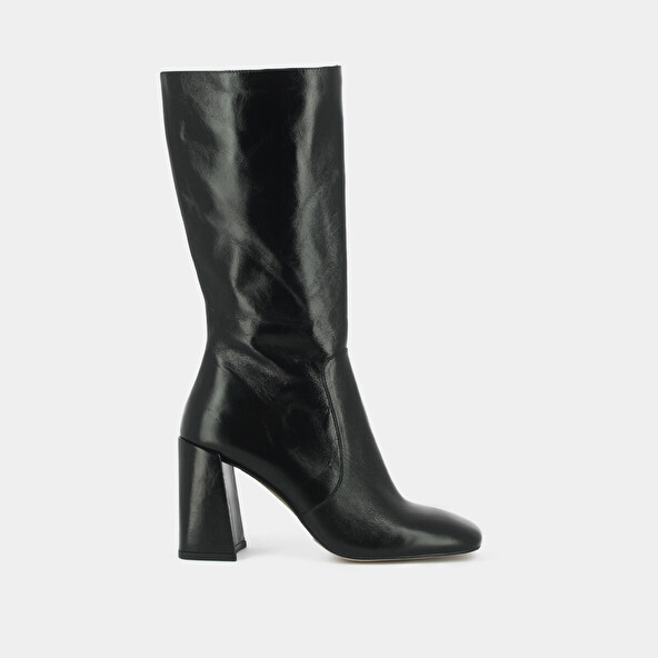 Jonak Heeled Boots With Square Toe In Black Aged Leather VACCA