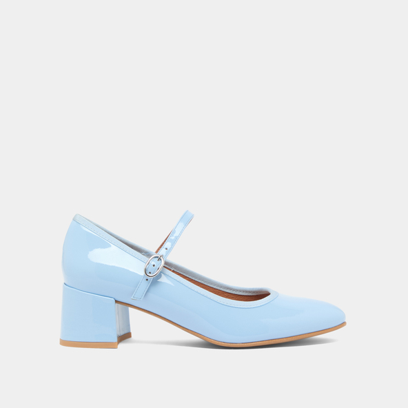 Jonak Heeled Mary Janes In Light Blue Varnish DALMATIE