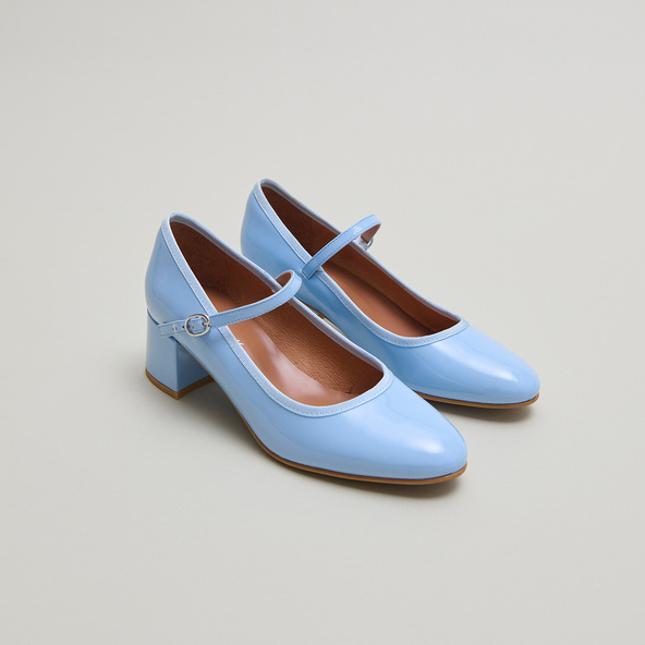 jonak Heeled Mary Janes in light blue varnish DALMATIE
