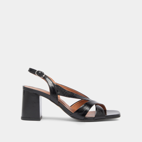 Jonak Heeled Sandals In Black Distressed Leather VANITY