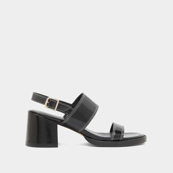 Jonak Heeled Sandals In Black Glazed Leather BLONDINE