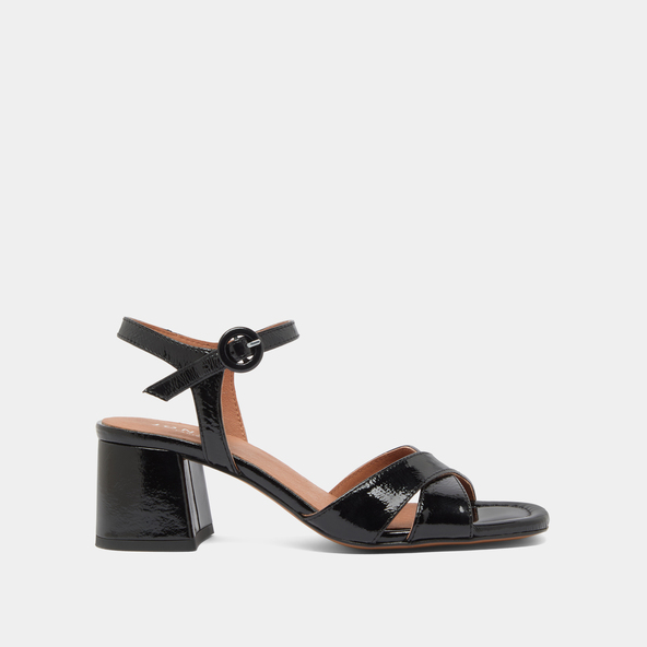 Jonak Heeled Sandals In Black Pleated Varnish BRIELLA