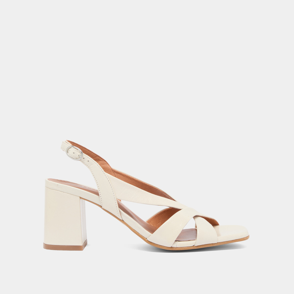 Jonak Heeled Sandals In Ecru Distressed Leather VANITY