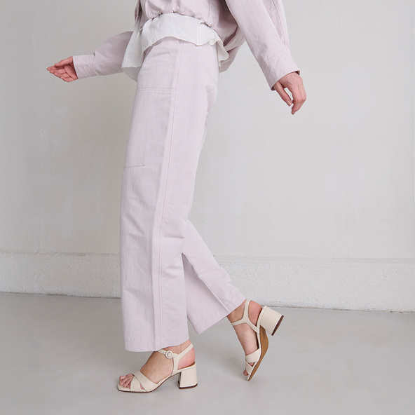 jonak Heeled sandals in ecru pleated varnish BRIELLA