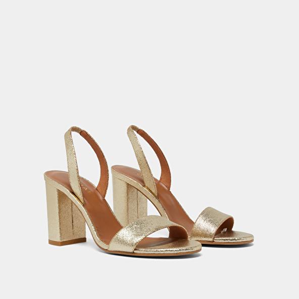 Jonak Heeled Sandals In Platinum Metallic Synthetic DIDUS