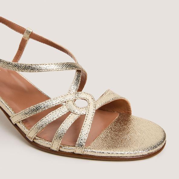 Jonak Heeled Sandals In Platinum Metallic Synthetic DISTRAITE