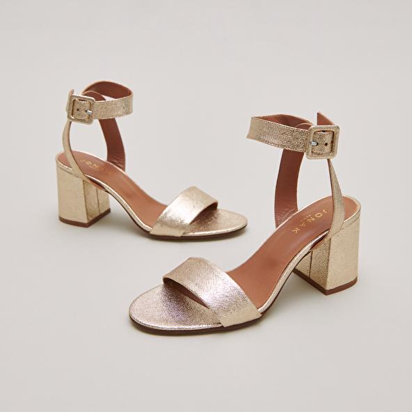 Jonak Heeled Sandals With Straps In Platinum Metallic Synthetic DIRLA