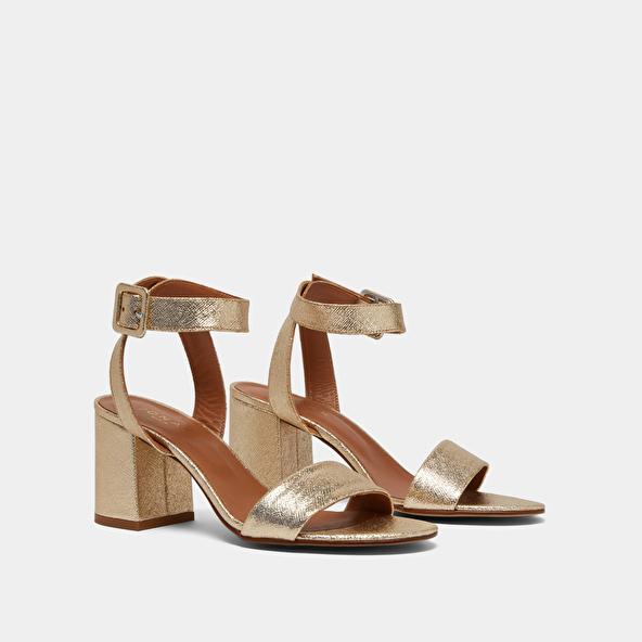 Jonak Heeled Sandals With Straps In Platinum Metallic Synthetic DIRLA