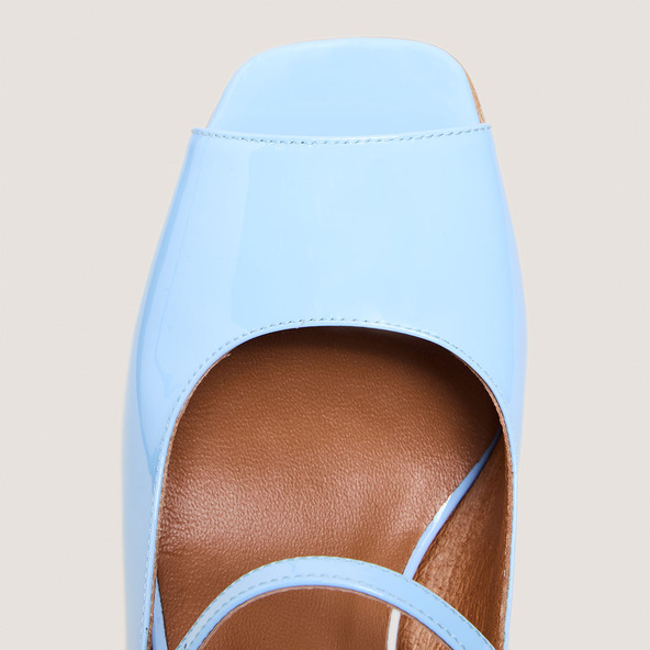 Jonak Heeled Slingbacks In Light Blue Varnish DISCRET