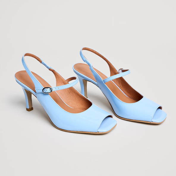 Jonak Heeled Slingbacks In Light Blue Varnish DISCRET