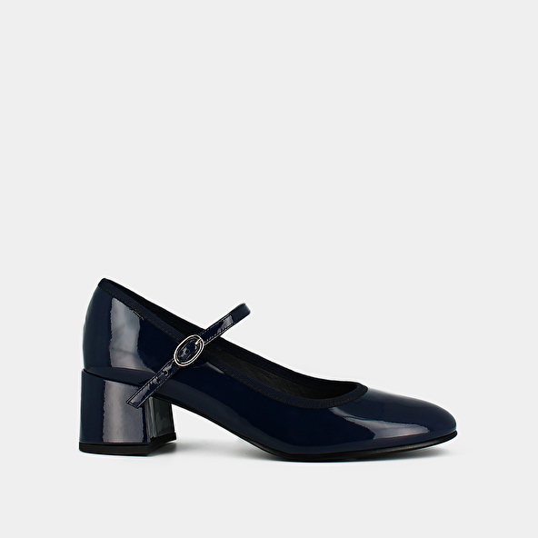 Jonak Heeled Slippers In Blue Patent Leather DALMATIE