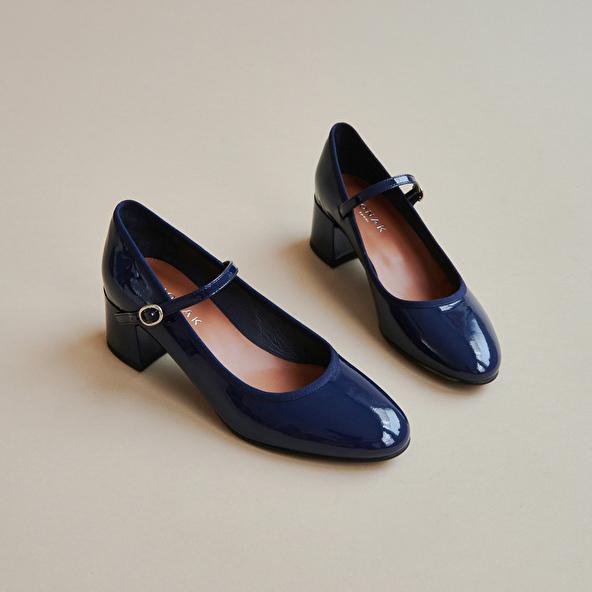 jonak Heeled slippers in blue patent leather DALMATIE