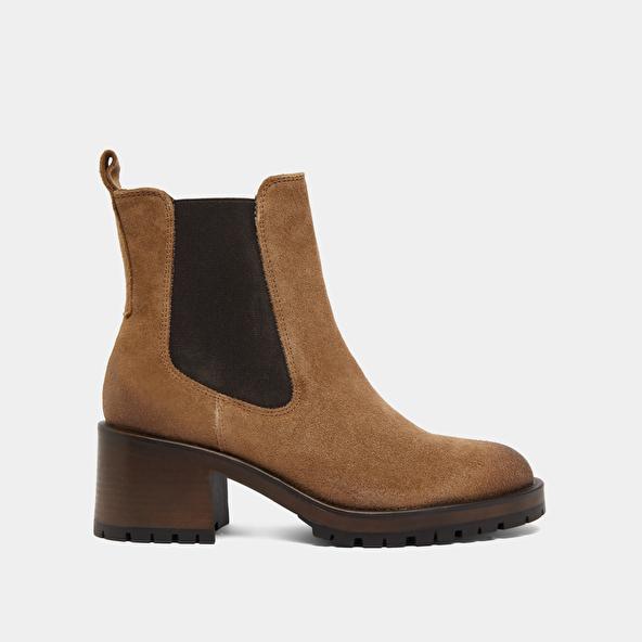Jonak High Boots With Notched Soles In Taupe Suede CECILE