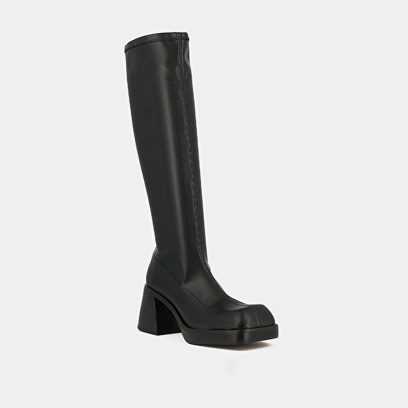Jonak High Boots With Square Toes In Black Synthetic BALLOT