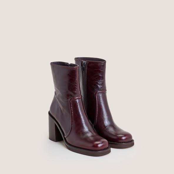 Jonak High-Heel Platform Booties In Aged Chocolate Leather BENICIO