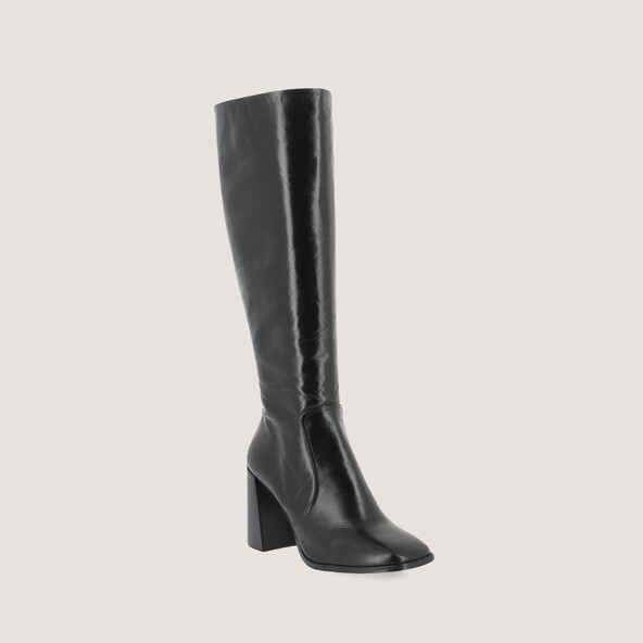 Jonak High-heeled Boots In Aged Black Leather VAUBY